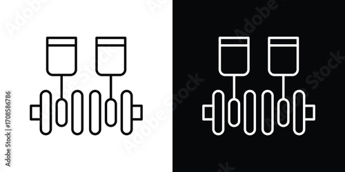 Car crankshaft icon in line design. Editable stroke icons.
