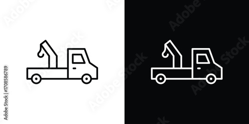 Car crane icon in line design. Editable stroke icons.