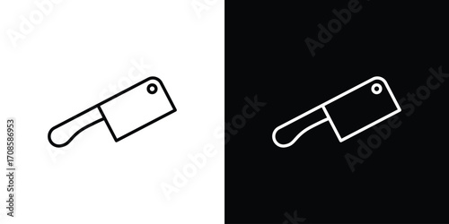 Butcher knife icon in line design. Editable stroke icons.