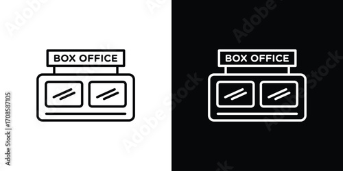 Box office icon in line design. Editable stroke icons.