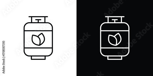 Biogas icon in line design. Editable stroke icons.