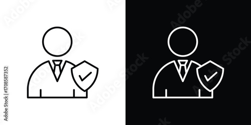 Beneficiary icon in line design. Editable stroke icons.