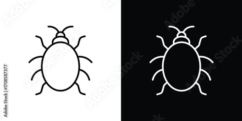 Bedbug icon in line design. Editable stroke icons.