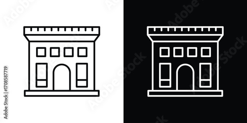 Arc de Triomphe icon in line design. Editable stroke icons.