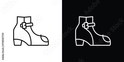 Ankle boots icon in line design. Editable stroke icons.
