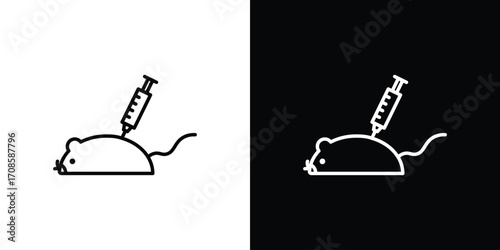 Animal testing icon in line design. Editable stroke icons.