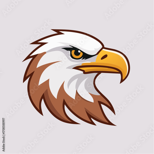 Stylized Illustration of an Eagle Head Depicting Power, Strength, and Freedom in Graphic Design