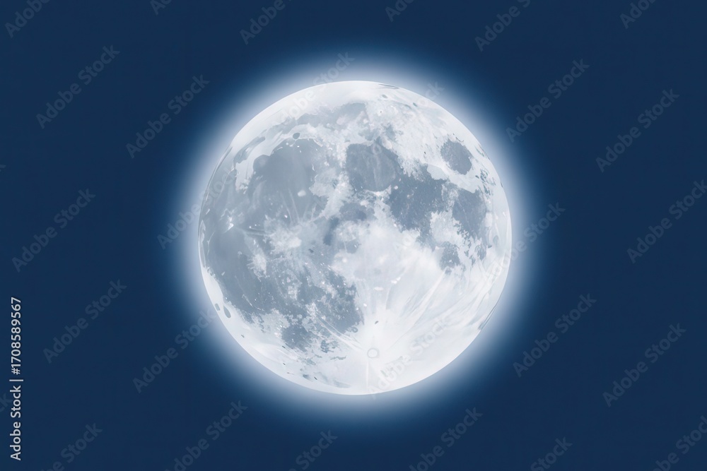 Fototapeta premium Decorative Full Moon. Clean Graphic Design.