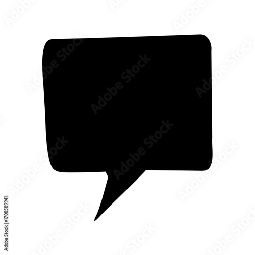 Simple black speech bubble on white background for comic book design