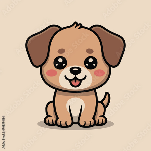Vector art of cute cartoon bone vector illustration funny bone character with happy face isolated on orange background kawaii bone mascot for kids, children, baby, tshirt, sticker, print, decoration, 