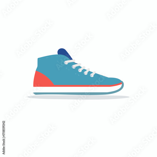 Vibrant illustration of a modern, athletic shoe, ideal for lifestyle and fashion concepts