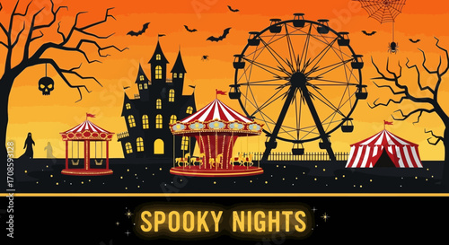 Halloween Spooky Nights Carnival Attractions.