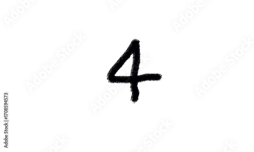 digit 4 Four on isolated and transparent background 