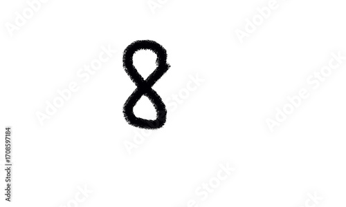 8 digit and number Eight on transparent white and isolated backgroun 