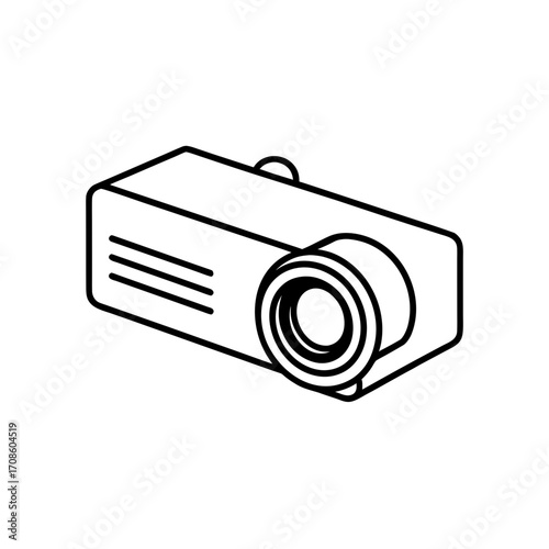 Outline drawing of projector on transparent background