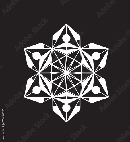 diamond vector illustration Geometric Hexagon Mandala Web Pattern Art