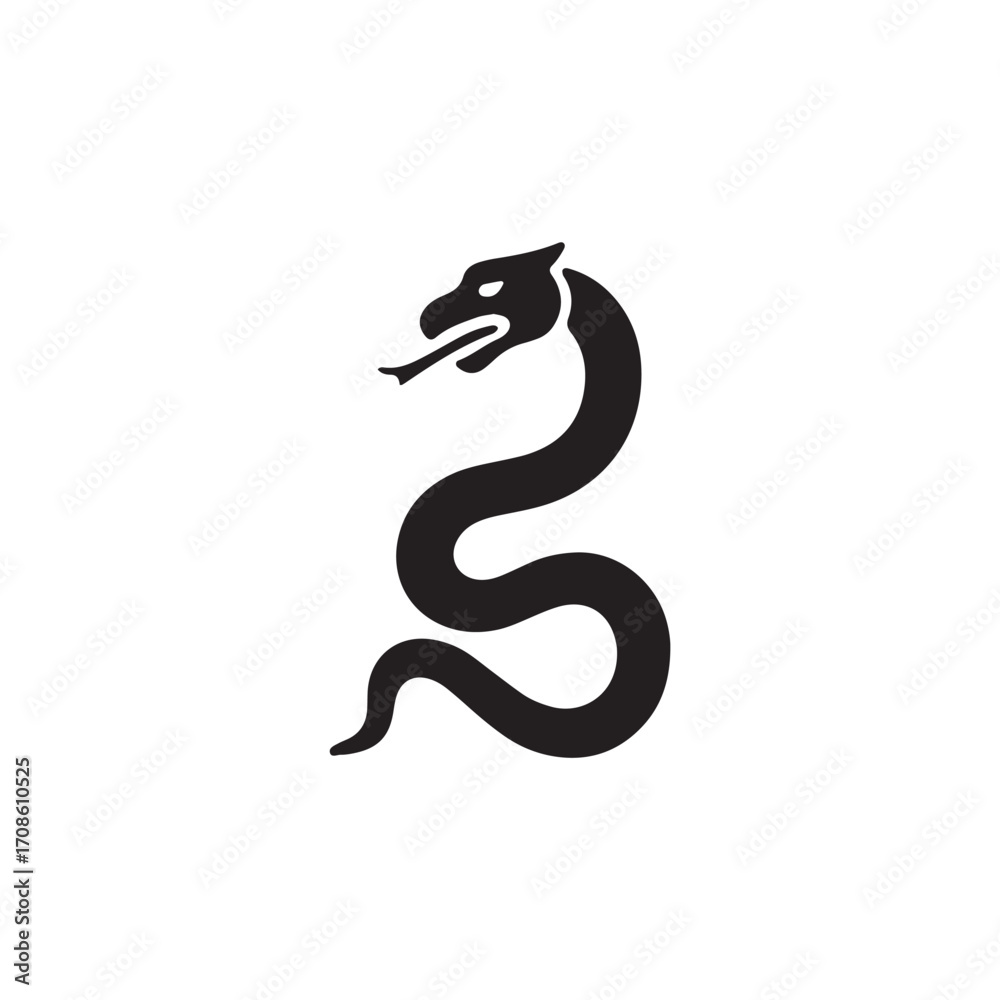 Naklejka premium Snake Curled Up Vector Icon