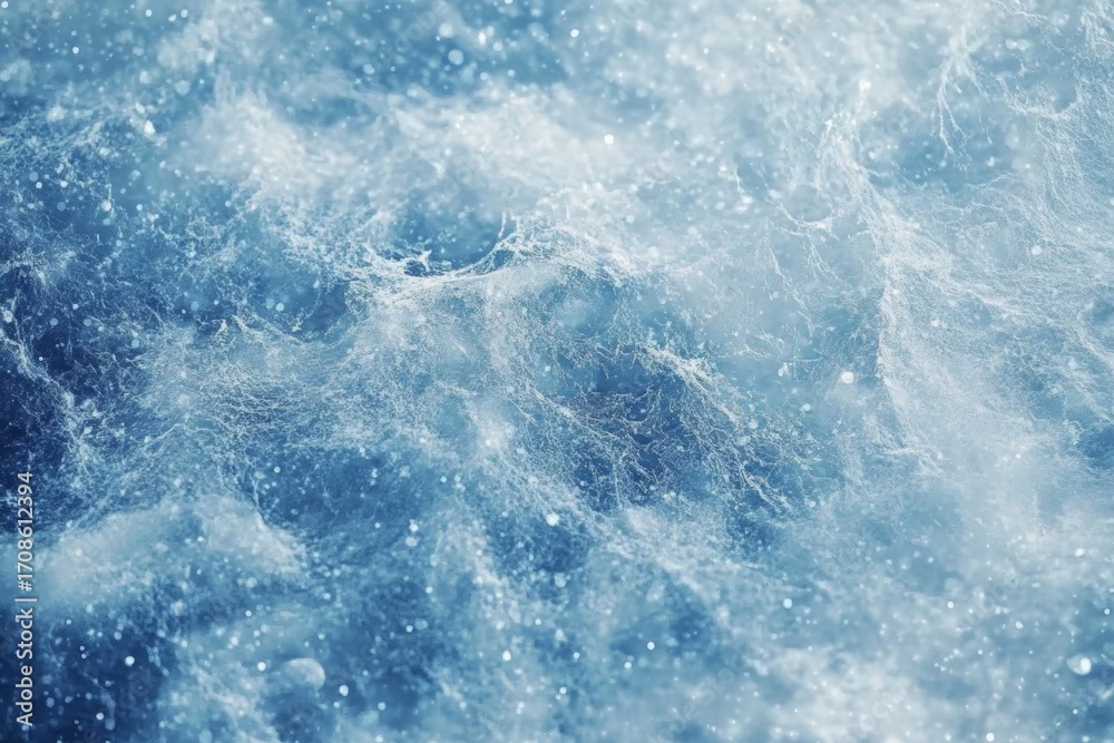 Fototapeta premium Sea foam bubbles on water surface.