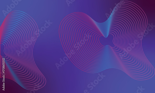 Abstract Fluidic Lines Create Dynamic Waves on Gradient Background.