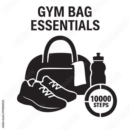 Everyday Gym Bag Silhouette Icon Design