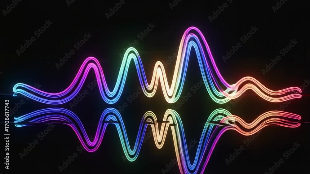 Vidéo Stock Colorful neon waveform animation background loop for music ...