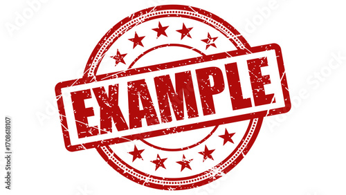 Example red stamp with grunge texture