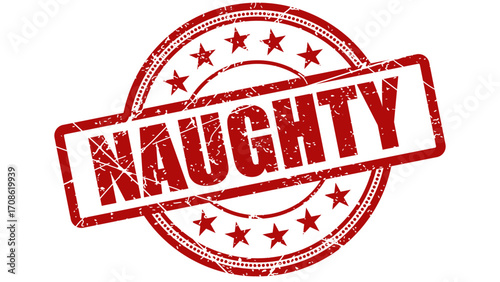 Naughty red stamp with grunge texture