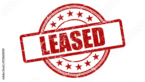 Leased red stamp with grunge texture