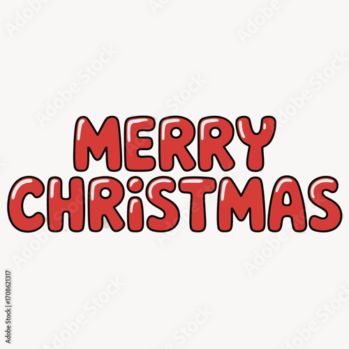 Red Merry Christmas lettering perfect for festive designs
