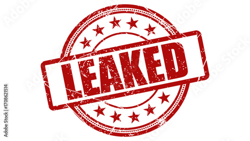 Leaked red stamp with grunge texture