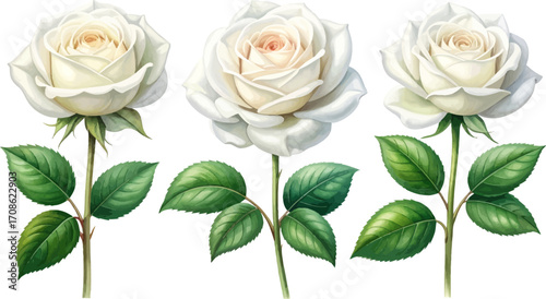 Simple white roses line design. Elegant white roses in row. Classic white roses in floral art. White roses arrangement for cards. Beautiful white roses for decor. Simple floral design with white roses