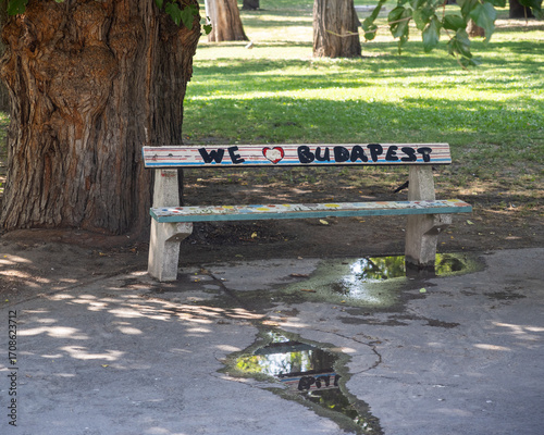 Photography Budapest bench in the park