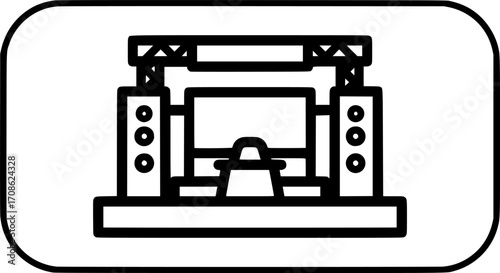 Esports arena stage outline icon vector
