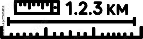 Distance measurement outline icon vector
