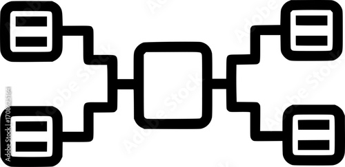 Gaming tournament bracket outline icon vector
