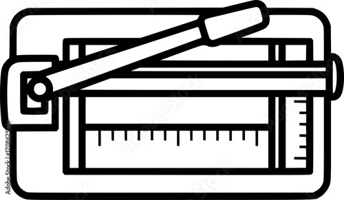 Vector outline of a paper cutter
