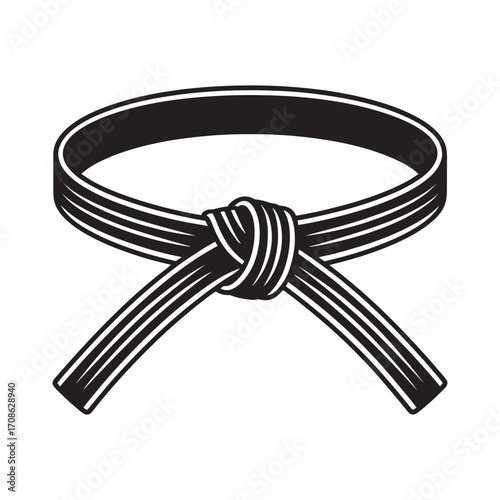 Karate Black Belt Illustration Symbolic Martial Arts Achievement | Vector Graphic