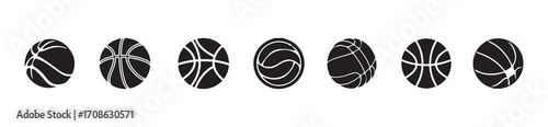basketball icon set,  sport equipment symbol Line art, basketball ball isolated icon, basketball logo icon,  Vector illustration EPS 10.
