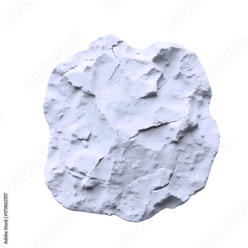 rough white stone rock texture isolated on transparent background in high quality png