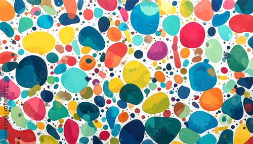 Abstract colorful blob pattern on white