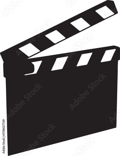 Film Clapperboard Icon Movie Slate Symbol for Cinema Video Production and Filmmaking