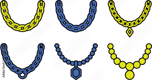 Collection of stylish necklaces featuring diverse chain and bead designs