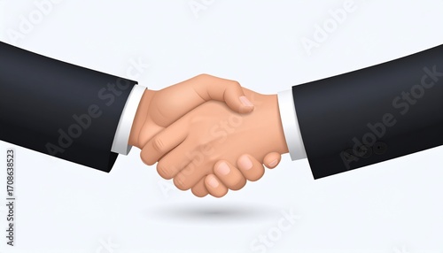 Business handshake illustration symbolizing agreement, partnership, and successful collaboration