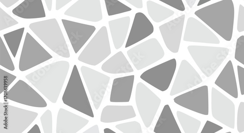 Abstract mosaic pattern with gray and white irregular shapes editable stock