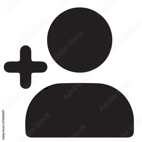 vector illustration of  profile add con