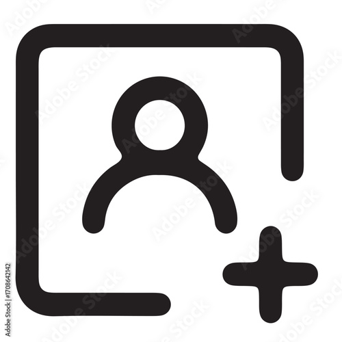 vector illustration of  profile add con