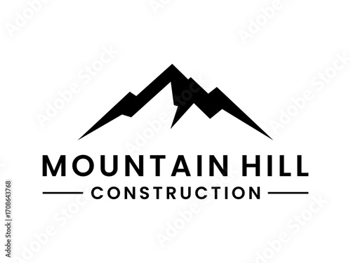 Mountain Hill Construction Logo Vector Design