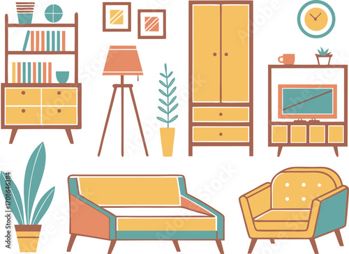 Simple Blue Desk Lamp Illustration