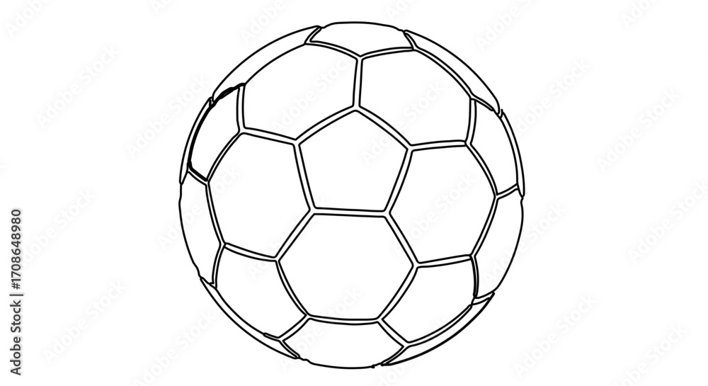 Obraz premium Hand drawn soccer ball, a classic sports equipment for football game
