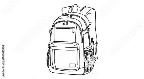 Illustration of a backpack, perfect for travel, school, or outdoor adventures